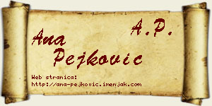 Ana Pejković vizit kartica